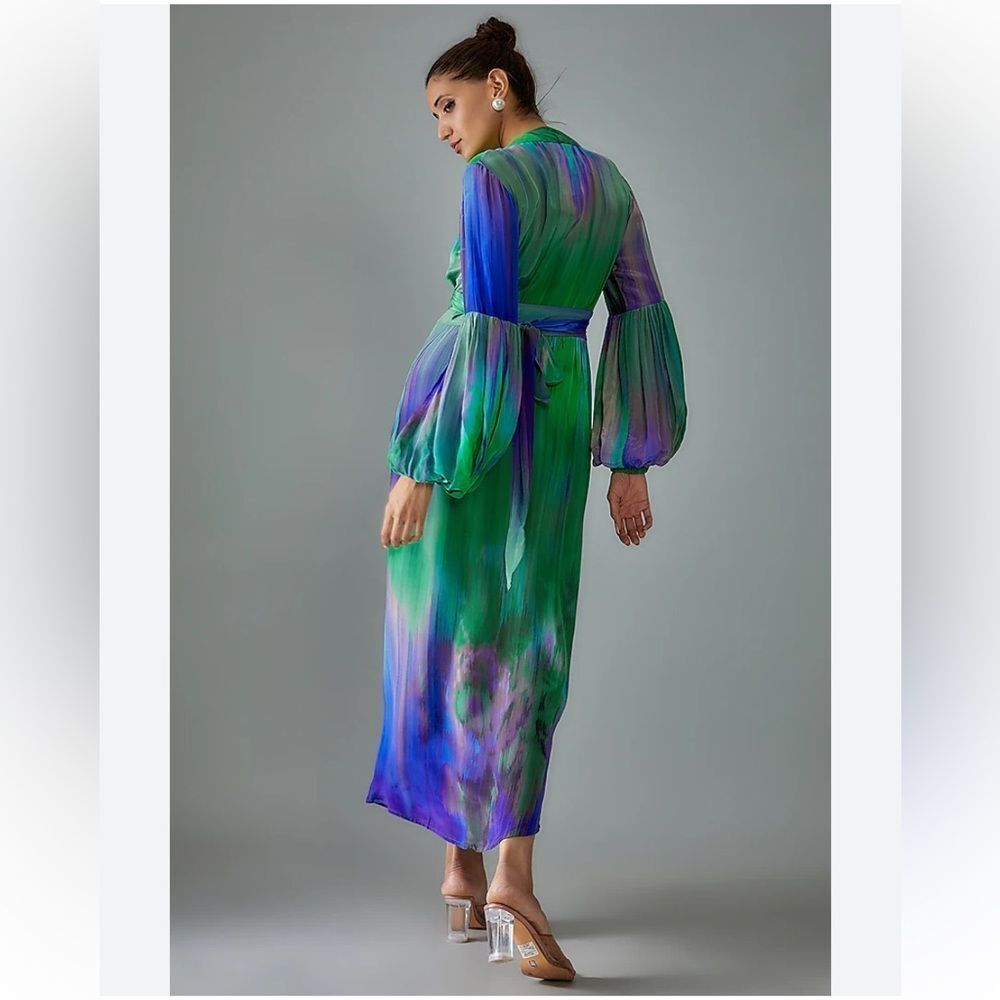 Anthropologie Siddhartha Bansal Long-Sleeve Wrap Dress - Picture 4 of 6